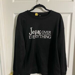 Black Sweatshirt with White Text